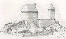 Rekonstrukce hradu pro dobu kolem roku 1350