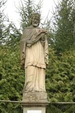 Statue of Saint John of Nepomuk in Otn, Luka nad Jihlavou, Jihlava District.jpg