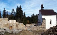 kostel sv. Jana Ktitele se zbytky pkop a val