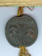 AVERS A REVERS PE�ETI (buly) Klimenta V.: N�pis s pape�ov�m jm�nem a portr�ty apo�tol� sv. Petra a Pavla.