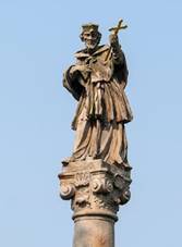 Radiov, detail sloupu - Rehsdorf, Detail der Nepomuk-Sule