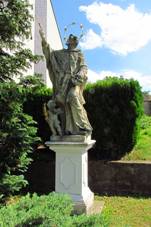 Statue of Saint John of Nepomuk in Krhov, Teb District.JPG