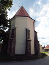 Church tower of church of the Assumption in Rouchovany, Teb District.JPG