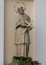 Statue of John of Nepomuk near Chapel of Nativity of Mary in Chroustov.jpg