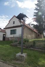 Overview of bell tower at Jlovisk street in Lipence, Prague.jpg