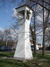 Overview of belltower at stedn street in trboholy, Prague.jpg