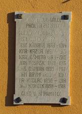 Plaque of victims of World War I in Kuroslepy, Teb District.JPG